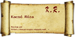 Kacsó Róza névjegykártya
